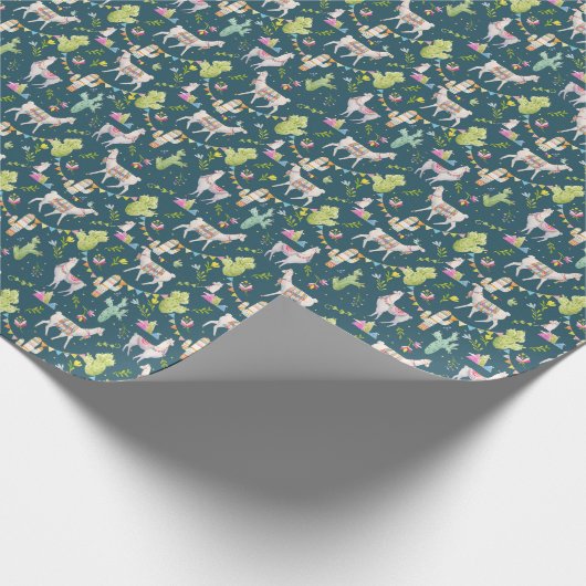 Aquarell-Lama-Flaggen-Muster Geschenkpapier (Ecke)