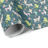 Aquarell-Lama-Flaggen-Muster Geschenkpapier (Rolleneckpunkt)