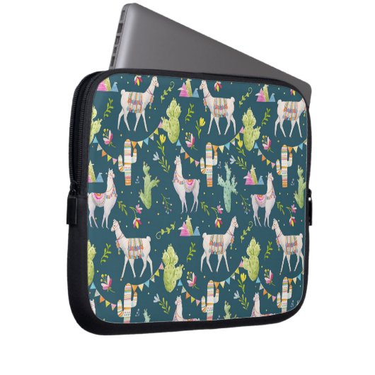 Aquarell-Lama-Flaggen-Muster Laptopschutzhülle (Vorne Rechts)