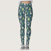 Aquarell-Lama-Flaggen-Muster Leggings (Vorderseite)