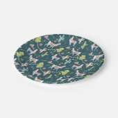 Aquarell-Lama-Flaggen-Muster Pappteller (Schrägansicht)