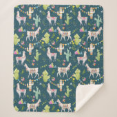 Aquarell-Lama-Flaggen-Muster Sherpadecke (Vorderseite)