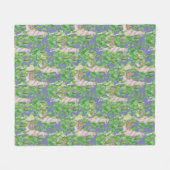Aquarell-Lama u. Catus Muster Fleecedecke (Vorderseite (Horizontal))