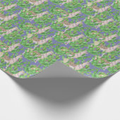 Aquarell-Lama u. Catus Muster Geschenkpapier (Ecke)