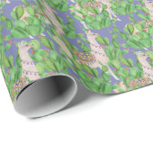 Aquarell-Lama u. Catus Muster Geschenkpapier (Rolleneckpunkt)