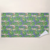 Aquarell-Lama u. Catus Muster Strandtuch (Vorderseite)