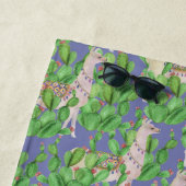 Aquarell-Lama u. Catus Muster Strandtuch (Beispiel)