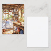 Aquarell Land Küche Hintergrund Visitenkarte (Vorne/Hinten)