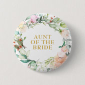 Aquarell-Land-Rosen-Grün-Gewinde-Name Button (Vorderseite)