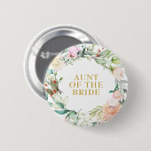 Aquarell-Land-Rosen-Grün-Gewinde-Name Button (Vorne & Hinten)