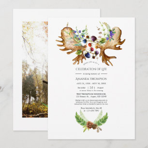 Aquarell-Ländliche-Wald-Feier-des-Lebens-Foto Einladung