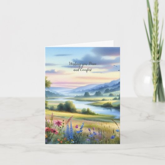 Aquarell-Landschaft-Beileid Dankeskarte (Vorderseite)