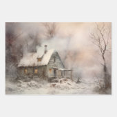 Aquarell-Landschaft Cottage Geschenkpapier Set (Vorderseite 3)