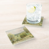 Aquarell-Landschaft Glasuntersetzer (Schrägansicht)