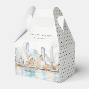 Aquarell-Landschaft Hochzeit in San Francisco Geschenkschachtel