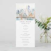 Aquarell-Landschaft Hochzeitsprogramm San Francisc Einladung (Stehend Vorderseite)