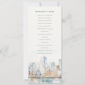Aquarell-Landschaft Hochzeitsprogramm San Francisc Einladung (Rückseite)
