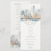 Aquarell-Landschaft Hochzeitsprogramm San Francisc Einladung (Vorne/Hinten)