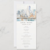 Aquarell-Landschaft Hochzeitsprogramm San Francisc Einladung (Vorderseite)