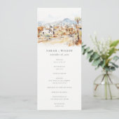 Aquarell-Landschaft Hochzeitsprogramm Tucson Arizo Einladung (Stehend Vorderseite)