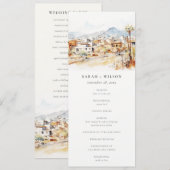 Aquarell-Landschaft Hochzeitsprogramm Tucson Arizo Einladung (Vorne/Hinten)