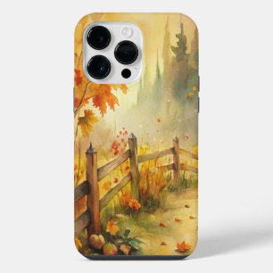 Aquarell-Landschaft im rustikalen Herbststil iPhone 14 Pro Max Hülle