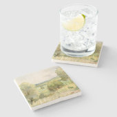 Aquarell-Landschaft Steinuntersetzer (Seitenansicht)