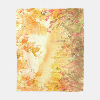 Aquarell-Landschaft Wald Landschaftskunst Fleecedecke