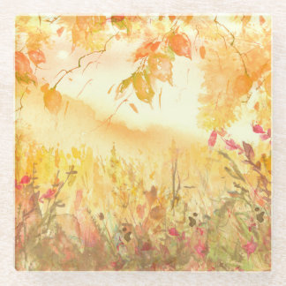 Aquarell-Landschaft Wald Landschaftskunst Glasuntersetzer