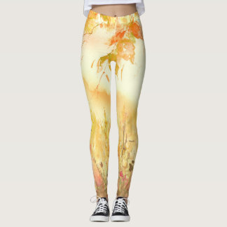 Aquarell-Landschaft Wald Landschaftskunst Leggings