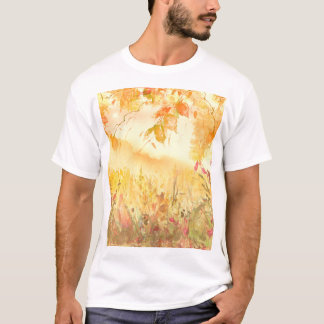Aquarell-Landschaft Wald Landschaftskunst T-Shirt