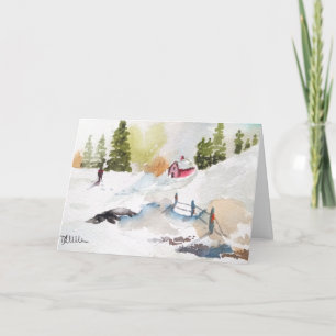 Aquarell-Landschaft Weihnachten Dankeskarte