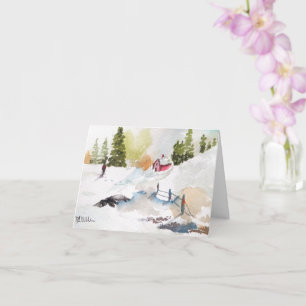 Aquarell-Landschaft Weihnachten Karte