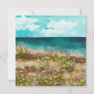 Aquarell-Landschafts-Karte Meer Blanko Einladung