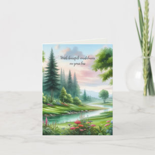 Aquarell-Landschafts-Sympathie Dankeskarte