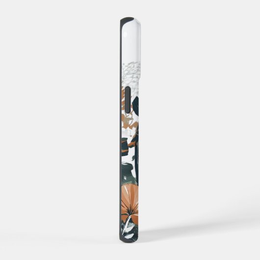 Aquarell Landschaftsbild, Berg vor idyllischem See iPhone 15 Hülle (Rechte Seite)