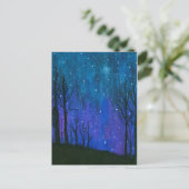 Aquarell-Landschaftskunst-nächtlicher Himmel Postkarte (Stehend Vorderseite)