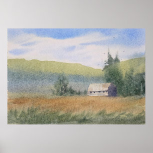 Aquarell-Landschaftsmalerei Poster