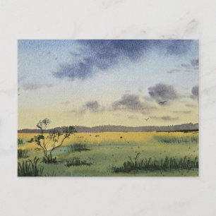 Aquarell-Landschaftsmalerei Postkarte