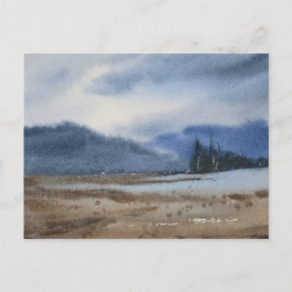 Aquarell-Landschaftsmalerei Postkarte