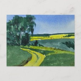 Aquarell-Landschaftsmalerei  Postkarte