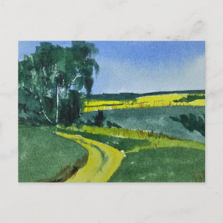 Aquarell-Landschaftsmalerei Postkarte