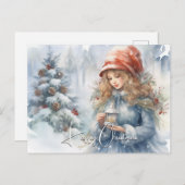 Aquarell Lantern Weihnachtsgebäck Feiertagspostkarte (Vorne/Hinten)