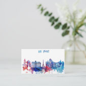 Aquarell-Las Vegas-Skyline Visitenkarte (Stehend Vorderseite)