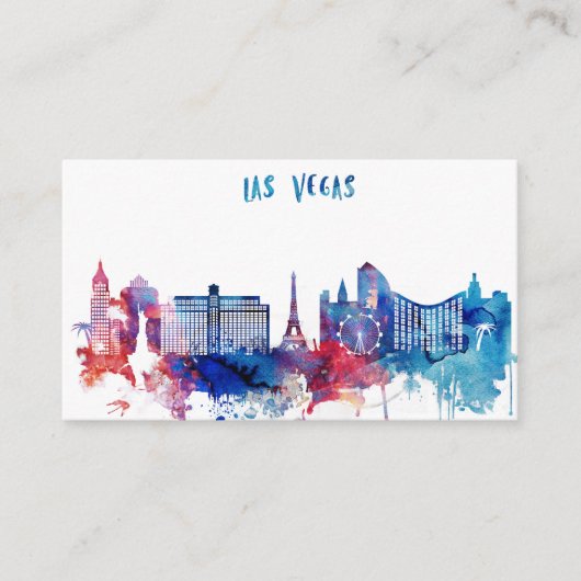 Aquarell-Las Vegas-Skyline Visitenkarte (Vorderseite)
