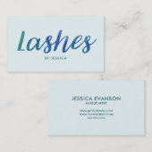 Aquarell Lash Techniker Blue Green Visitenkarte (Vorne/Hinten)