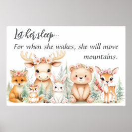 Aquarell "Lass your Sleep" Woodland Animal Kinderz Poster