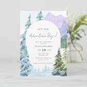 Aquarell Lasse die Erlebnisbegin Babydusche Einladung (Stehend Vorderseite)