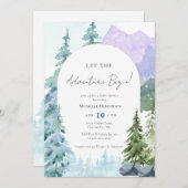 Aquarell Lasse die Erlebnisbegin Babydusche Einladung (Vorne/Hinten)