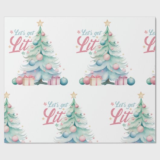 Aquarell Lasse Weihnachtsbaum erhalten Geschenkpapier (Flach)